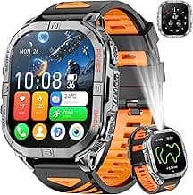 GPS Smartwatch Herren, 2,13 AMOLED Mens Military Smart Watch, LED Taschenlampe, Kompass, 100+ Sportmodi Fitnessuhr, 580mAh Batterie Sportuhr, Bluetooth Anrufen für iOS Android (Schwarz) - Top Deal