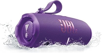 JBL Charge 6, tragbarer Bluetooth-Lautsprecher, 28 Stunden Akkulaufzeit, IP68 wasserdicht, Staub- und stoßfest, JBL Pro Sound mit AI Sound Boost, Auracast Multi-Speaker, Violett | Wasserdicht und sturzsicher, AI-Boost, 28 Stunden Spielzeit, integrierte Powerbank, abnehmbarer Tragegurt - Produktbild