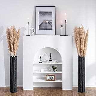 Sziqiqi Bodenvase Groß Schwarz Modern: 70 cm Hohe Große Bodenvasen für Wohnzimmer - Metall Bodenvase XXL Set von 2 - Dekorative Vase Groß für Boden für Schlafzimmer Küche Kamin Ecke - Produktbild