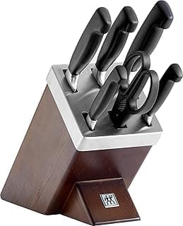 ZWILLING Vier Sterne Selbstschärfender Messerblock 7-teilig, Rostfreier Spezialstahl, Braun, Made in Germany - Top Deal