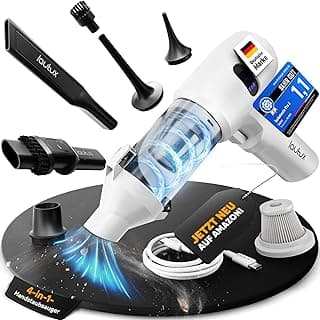 Turbotastic Pro 2 Handstaubsauger – 120W, 18.000Pa, bis 60 Min Laufzeit, HEPA-Filter, LED-Display, 4-in-1 Düsen (Auto, Tierhaare, Polster, Aufpumpen, Vakuumieren) (Perlweiß, Starter Set) - Stark reduziert