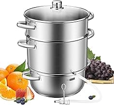 VIVOHOME Dampfentsafter 8L Fruchtentsafter aus Edelstahl mit Glasdeckel, Ø26 Spülmaschinengeeigneter Entsafter, Dampfentsafter für alle Herdarten auch Induktions geeignet - Top Deal