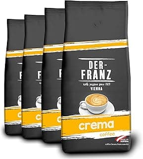 DER-FRANZ Kaffee Crema, Intensität 4/5, 100% Arabica, ganze Kaffeebohnen, 4 x 1000 g - Top Deal
