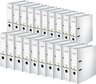 Original Falken 20er Pack PP-Color Kunststoff-Ordner. Made in Germany. 8 cm breit DIN A4 weiß Ringordner Vegan Aktenordner Briefordner Büroordner Plastikordner Schlitzordner - Produktbild