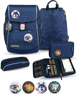 Belmil Premium Comfy Plus ergonomisches Schulranzen Set 5 - teilig, für kleine Kinder/Erstklässler - STAEDTLER, Brustgurt, Hüftgurt, Magnetverschluss (405-73/P/S) - Stark reduziert