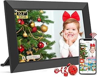 Frameo WLAN Digitaler Bilderrahmen 10,1 Zoll, HD 1280 * 800 IPS Touchscreen Elektronischer FotoRahmen mit 32GB Speicher, Auto Drehung, Einfache Weitergabe von Fotos Videos über Frameo App - Top Deal