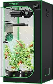 VIVOSUN Growzelt 80x80x160cm Grow Tent aus hochreflektierendes Mylar mit Sichtfenster und Bodenwanne für Hydroponik und Indoor-Anbau S276 Grow Zelt passend für VS1500 - Stark reduziert