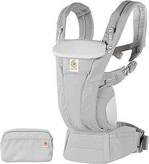 Ergobaby Omni Dream Babytrage für Neugeborene ab Geburt bis 20,4kg, 4 Positionen SoftTouch Cotton Ergonomische Babybauchtrage Rückentrage Baby-Tragetasche (Pearl Grey) - Top Deal