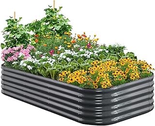 Quictent Hochbeet Metall 240x120x45cm,Wetterfestes Extragroße Pflanzenbeet,Gemüsebeet Pflanzkasten Frühbeet,100% rostfreies Hochbeete-Kit, Gartenbeet für Garten,Grau - Günstig online kaufen