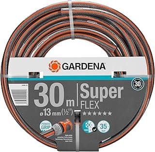Gardena Premium SuperFLEX Schlauch 13 mm (1/2 Zoll), 30 m: Gartenschlauch mit Power-Grip-Profil, 35 bar Berstdruck, hochflexibel, formstabil, UV-beständig (18096-20) schwarz - Produktbild