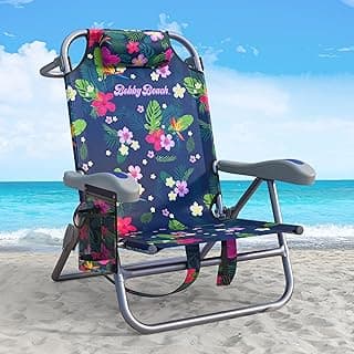 Bobby Beach Strandstuhl | Klappstuhl & Strandliege klappbar leicht als Rucksack zu tragen | Campingstuhl faltbar mit Getränkehalter & Taschen | Liege & Liegestuhl klappbar (Strandstuhl, Night Blue) - Details ansehen