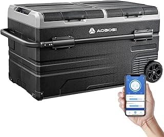 AAOBOSI 115L Kompressor Kühlbox, Auto Kühlbox Mit WIFI-APP-Steuerung USB-Anschluss, 12/24 V und 100-240 V kühlschrank bis -20 °C für Auto, Lkw, Boot, Reisemobil, Camping - Amazon Angebot