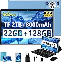 Tablet 10 Zoll Android,Tablets mit Tastatur, Octa-Core 2.0Ghz, 5G+2.4G WLAN, 22GB RAM+128GB ROM TF 1TB, 8000mAh, BT 5.0, GPS, Widevine L1, Gesichtserkennung, 1280*800, 8+5MP, Tablet mit Maus, Blau - Günstig online kaufen