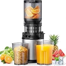 Entsafter - Saftpresse mit Breiter Einfüllschacht | 250W Kaltpress Entsafter für Ganze Früchte & Gemüse | Slow Juicer mit Doppelfilter Leicht zu Reinigender BPA-frei Hohe Saftausbeute Entsafter - Amazon Angebot