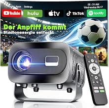 Mini Beamer 4K Smart Beamer【Offizielle App】mit Full HD 1080P, 1000 Lumen, Autofokus und Trapezkorrektur, 360°-Drehung, WiFi und Bluetooth,für Handy HDMI, TV-Stick,Tragbarer/Heimkinoprojektor - Produktbild