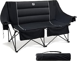 TIMBER RIDGE Campingstuhl Faltbar für 2 Personen 320KG Belastbar Faltsofa Klappstuhl XXL 2 Sitzer Campingsofa mit Getränkehaltern und Seitentasche Hohe Lehne Sessel für Outdoor Camping Balkon Garten - Details ansehen