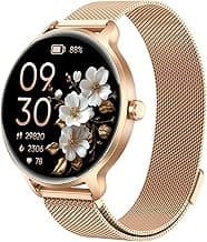 Smartwatch Damen Rund, 1.27 AMOLED Smart Watch mit Telefonfunktion, Fitnessuhr mit Pulsuhr SpO2 Schlafmonitor Schrittzähler, 120+ Sportmodi Sportuhr IP68 Wasserdicht, Uhren Damen für iOS Android - Details ansehen