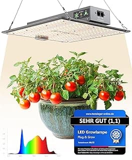NEU Grow Lampe LED Vollspektrum mit integriertem Timer I 120W Pflanzenlampe für Growbox I Daisy-Chain bis 50 Lampen I Zimmerpflanzen Growlampe von Plug & Grow - Günstig online kaufen