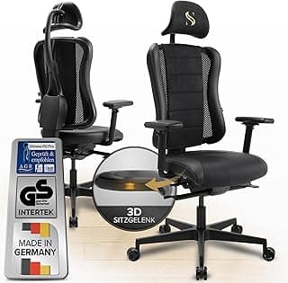 Bürostuhl ergonomisch [patentiertes 3D-Sitzgelenk] Schreibtischstuhl 100% individuell einstellbar | Ergonomischer Bürostuhl | Computerstuhl Office Chair | PC Stuhl Drehstuhl 150kg Desk Chair - Stark reduziert