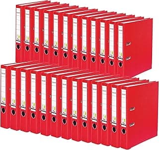 Original Falken 25er Pack PP-Color Kunststoff-Ordner. Made in Germany. 5 cm schmal DIN A4 rot Ringordner Vegan Aktenordner Briefordner Büroordner Plastikordner Schlitzordner - Amazon Angebot