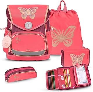 Belmil Premium Compact Plus ergonomisches Schulranzen Set 5 - teilig, AGR, Brustgurt, Hüftgurt, Magnetverschluss (405-41/P/S) - Stark reduziert