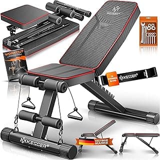 KESSER® Klappbare Hantelbank Multifunktionale Trainingsbank mit Rückenlehne 500kg Belastbarkeit | verstellbare Bank Fitnessgerät zum Bankdrücken | Ganzkörpertraining Schrägbank für Fitness & Training - Günstig online kaufen