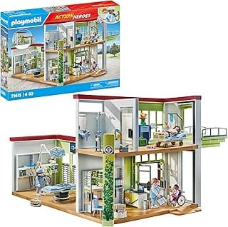 PLAYMOBIL Action Heroes 71615 Modernes Krankenhaus, mit Vier Figuren, medizinischen Geräten und Accessoires, zu über 80 % aus recycelten und biobasierten Materialien, Spielzeug für Kinder ab 4 Jahren - Günstig online kaufen