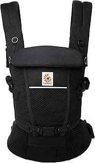 Ergobaby Adapt Babytrage für Neugeborene ab Geburt, 3-Positionen SoftFlex Mesh Ergonomische Babybauchtrage Rückentrage Baby-Tragetasche, Onyx Black - Amazon Angebot