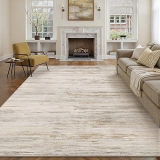 PureCozy Beige Teppich Wohnzimmer 200x300cm Wohnzimmerteppich Waschbarer Abstrakt Modern Teppiche Bettvorleger Schlafzimmer Kurzflor rutschfest Groß Carpet Living Room Esszimmer BüRo Teppisch - Stark reduziert