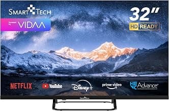 Smart Tech 32HV02V Fernseher 32 Zoll Smart TV VIDAA - Fernseher mit HD Auflösung und Triple-Tuner, LED TV (2026) - Super Angebot