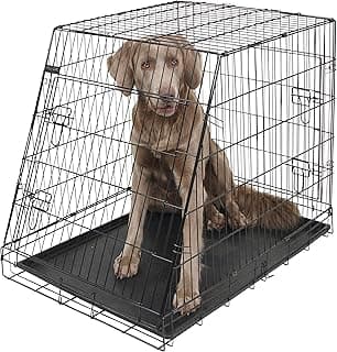 Kerbl Pet Gittertransportbox, zweitürig, Hundebox, Transportkiste, schwarz, 107x74x85cm, Metall, Hunde, herausnehmbare Kunststoffwanne - Günstig online kaufen