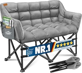 KESSER® Campingsofa faltbar, Campingcouch breit, gepolstert mit Seitentaschen & Tasche, Faltsofa Duo, Campingstuhl Indoor & Outdoor, Camping, Festival, Angeln & Garten - Amazon Angebot