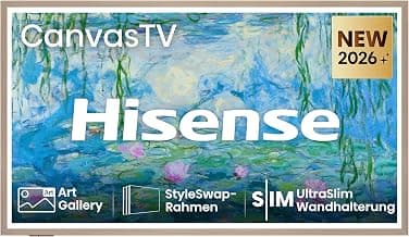 Hisense 55S7DS Canvas TV, 55 Zoll, 4K QLED, Kunst-Galerie, Hi-Matte Display, UltraSlim Wandhalterung, Dolby Vision IQ, 144Hz, Game Mode Pro, DTS Virtual X, 4K Hi-QLED Colour, FreeSync Premium, 2.0.2CH - Produktbild