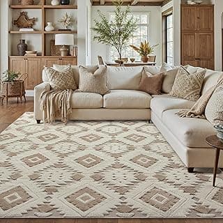 Beige Braun Teppich Wohnzimmer 200x300cm Boho Schlafzimmer Waschbarer Groß Teppiche 3D Effekt Gegend Esszimmer Kinderzimmer Bettvorleger Flauschig Kurzflor Carpet - Produktbild