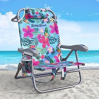 Bobby Beach Strandstuhl | Klappstuhl & Strandliege klappbar leicht als Rucksack zu tragen | Campingstuhl faltbar mit Getränkehalter & Taschen | Liege & Liegestuhl klappbar (Strandstuhl, Aqua Blue) - Produktbild