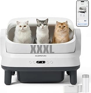 Selbstreinigende Katzentoilette 120L XXXL, Automatisches Katzenklo mit App-Steuerung & Geruchsbeseitigung, Elektrisches Katzenklo mit 8-fachem Schutz, Ideal für große Katzen & Mehrkatzenhaushalte