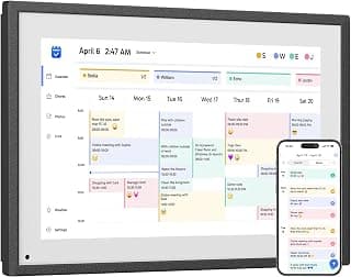 Dragon Touch 10,1 Zoll Digitaler Kalender Wand - Elektronischer Wandkalender Familienplaner mit 32GB Speicher, Digitaler Terminplaner Touchscreen Intelligenter Tischkalender-Schwarz